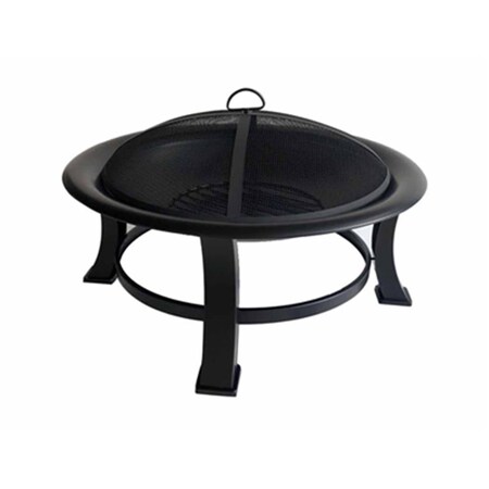 Bbq Innovations 30 in. Four Seasons Courtyard Wood Burning Fire Pit, Black BB2501904